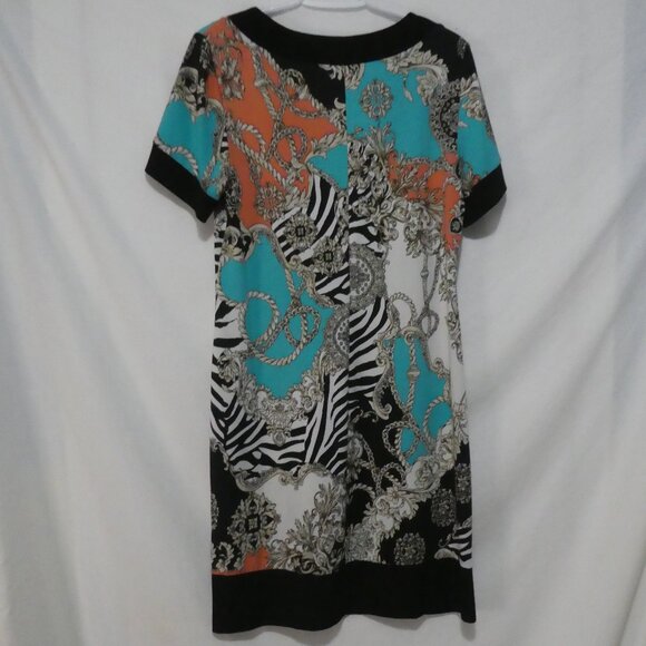 STUDIO By Tiana B | large | Vibrant Colorful Patterned Short Sleeve Dress - Picture 2 of 14